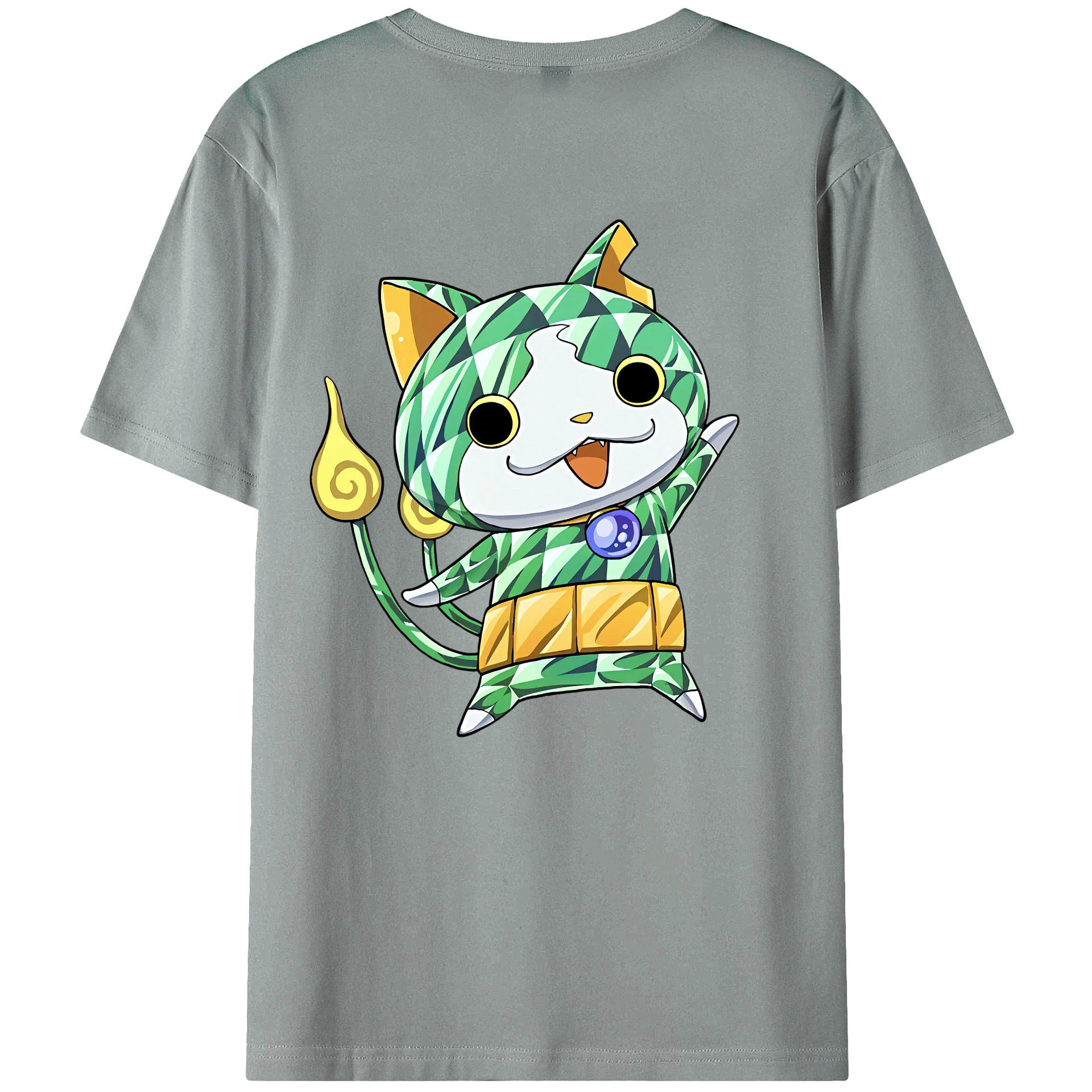 （画像用） 妖怪ウォッチ Yo-kai Watch 綿100％ メンズ半袖Tシャツ（バックプリント） 通気性